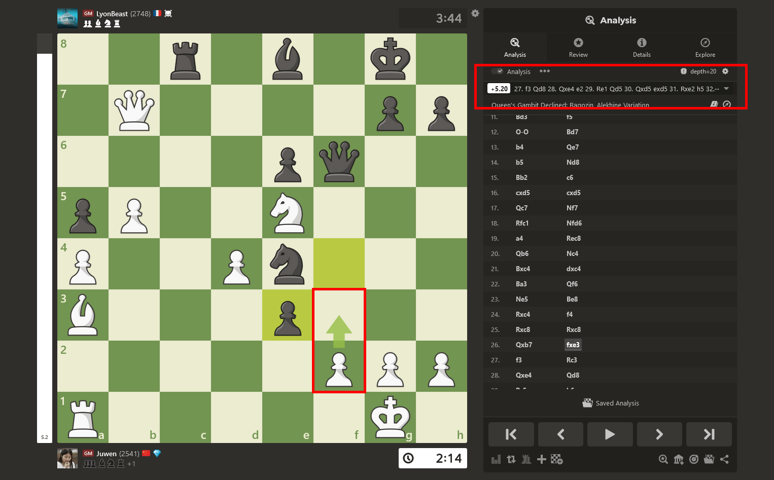 Chess.com 分析中的新建议箭头功能